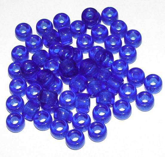 Sapphire Czech Glass 9mm Pony Beads 100pc