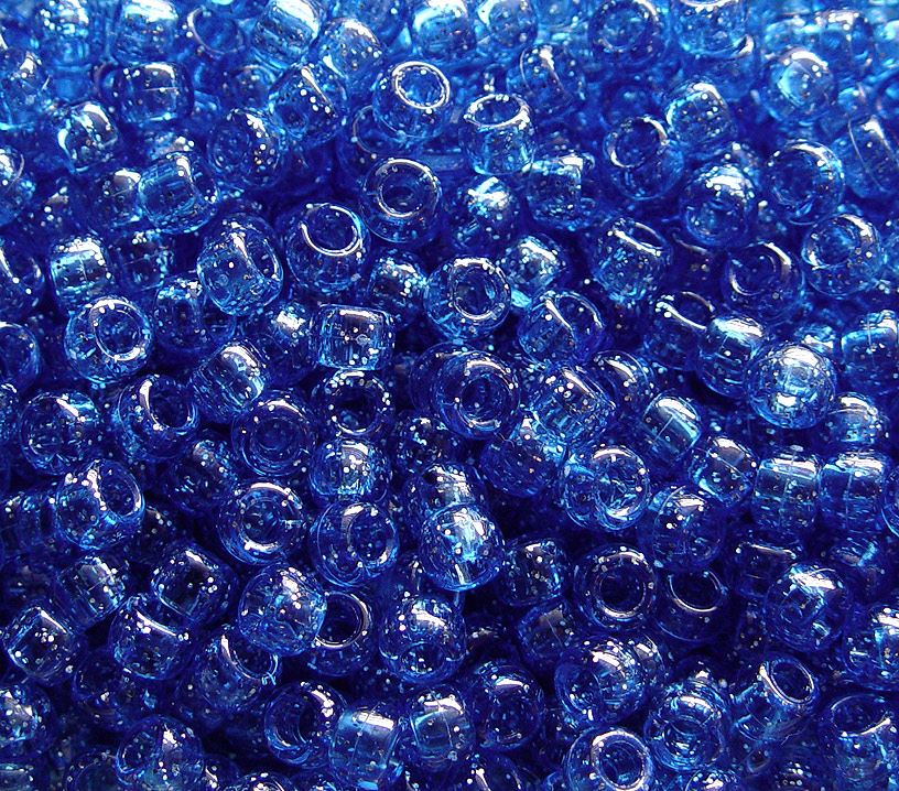 9x6mm Dk Sapphire Sparkle Pony Beads 500pc