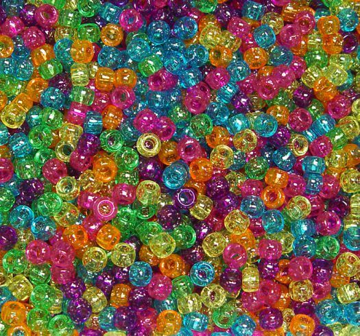 9x6mm Jelly Sparkle Pony Beads 500pc