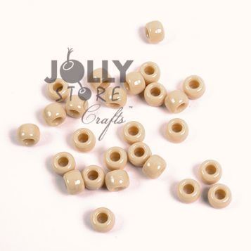 9x6mm Opaque Light Tan Pony Beads 500pc