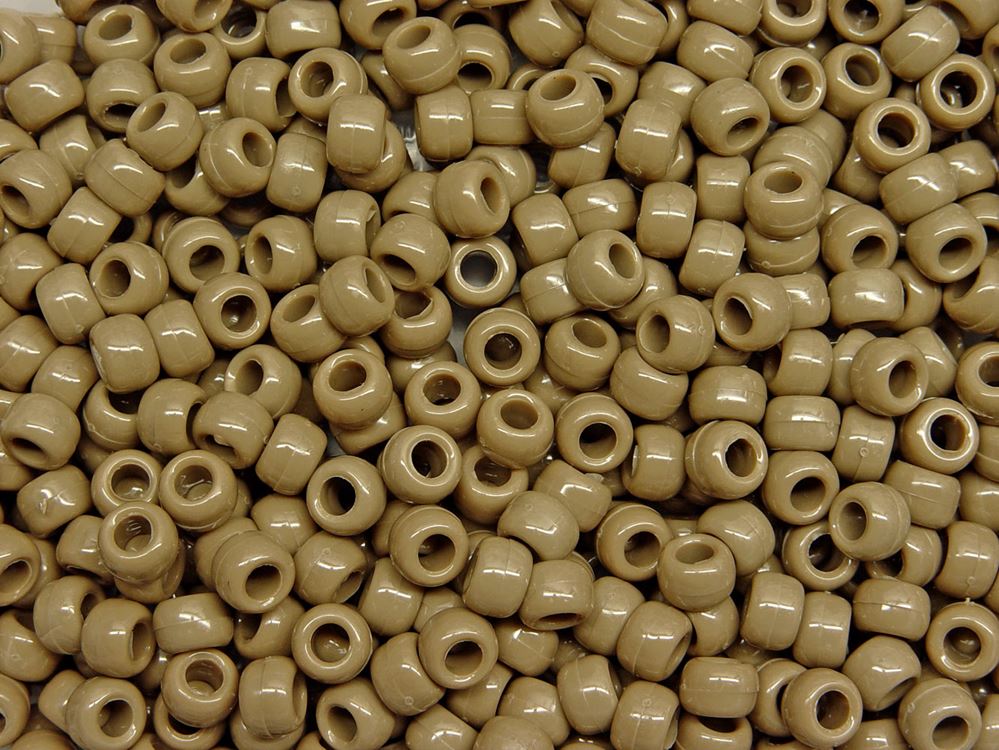 9x6mm Opaque Tan Pony Beads 500pc