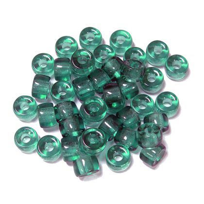 Teal Czech Glass 9mm Pony Beads 100pc