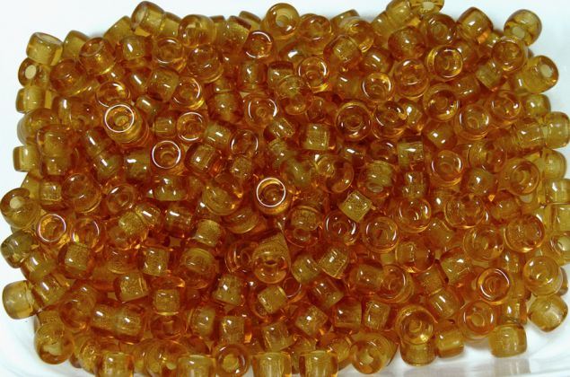 Topaz Czech Glass 9mm Pony Beads 100pc