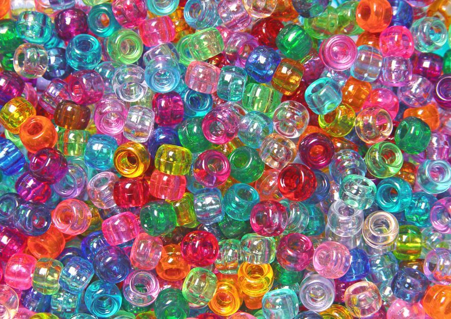 9x6mm Transparent Multi Colors Pony Beads 500pc