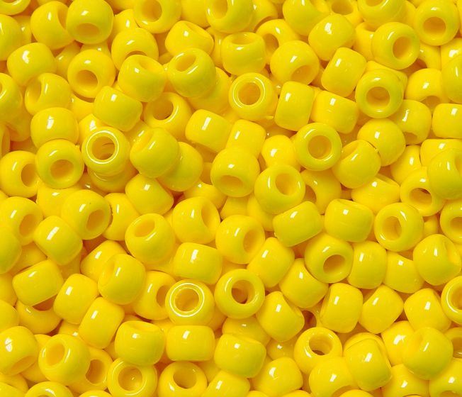 9x6mm Opaque Bright Yellow Pony Beads 500pc