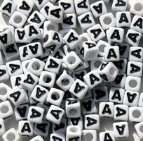 7mm Alphabet Cube Brite Beads - Letter 