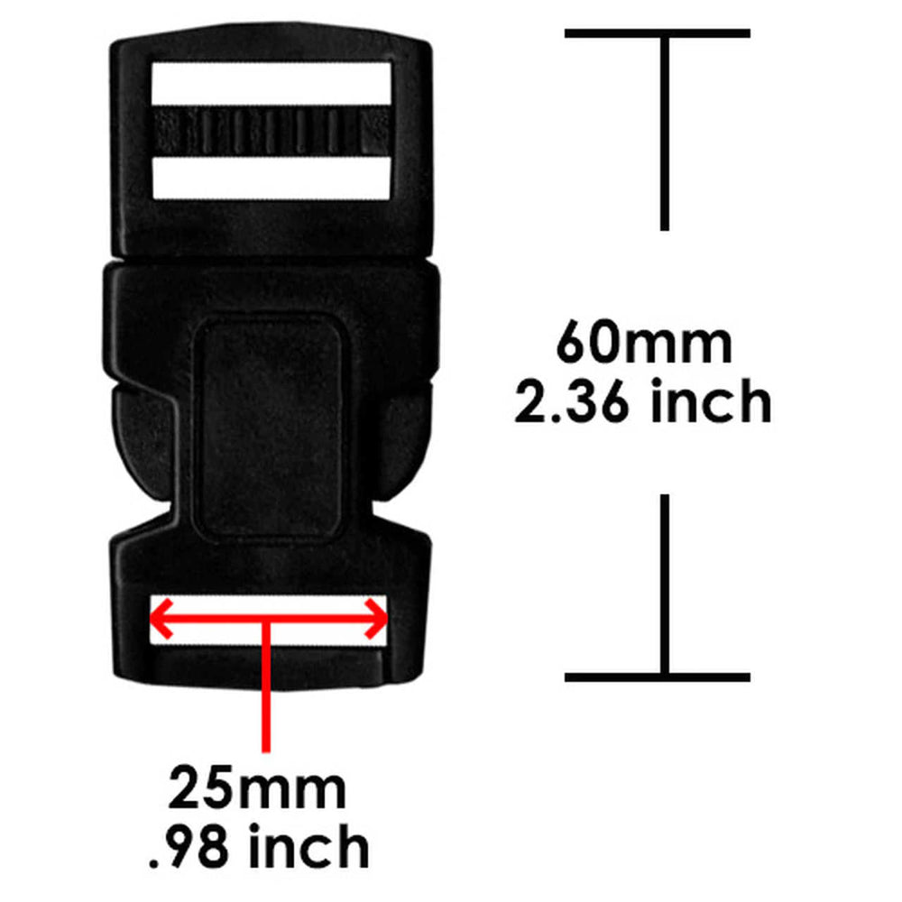 25mm (1 inch) Plastic Paracord Buckles 2pc