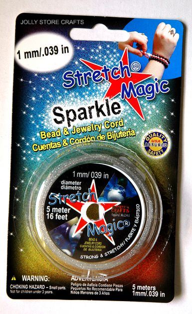 Stretch Magic Silver Sparkle, 1mmx5M Spool