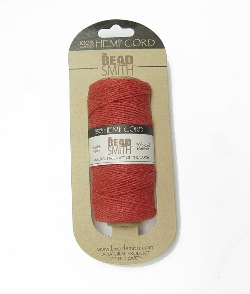 Scarlet Red Hemp Cord 20lb. 197ft