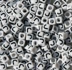 7mm Alphabet Cube Brite Beads - Letter 