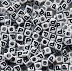 7mm Alphabet Cube Brite Beads - Letter 