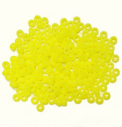 6.5x4mm Neon Yellow Mini Pony Beads