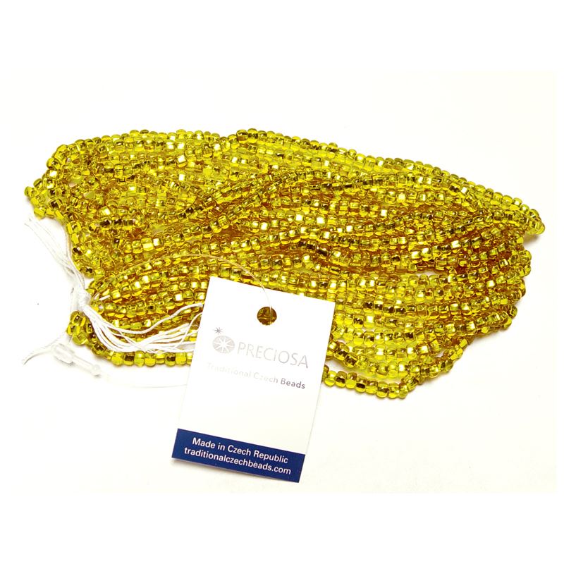 6/0 Silver Lined Yellow Czech Glass Seed Beads