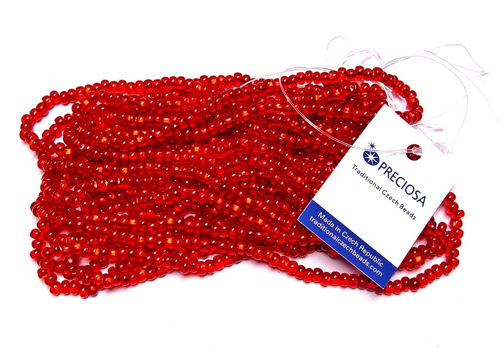 6/0 Silver Lined Ruby Light Czech Glass Seed Beads