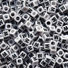 7mm Alphabet Cube Brite Beads - Letter 