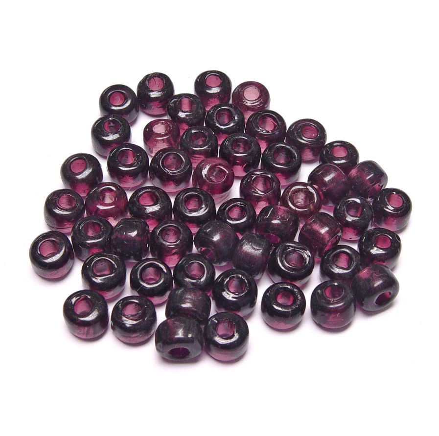 9mm Transparent Amethyst India Glass Crow Beads 100pc