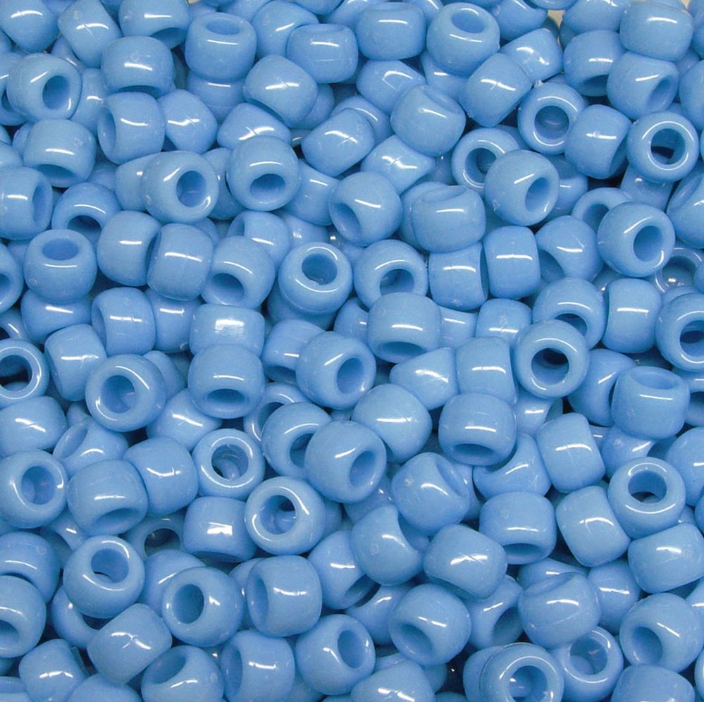 9x6mm Opaque Baby Blue Pony Beads 500pc