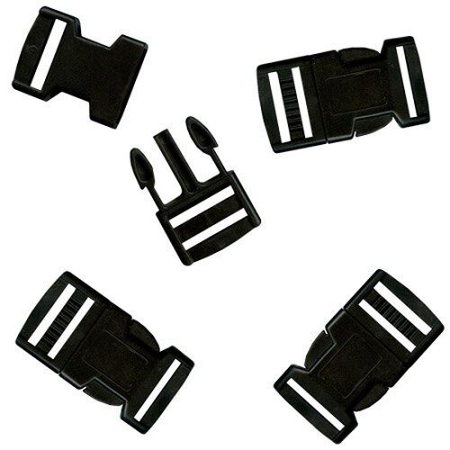 20mm (3/4 inch) Plastic Paracord Buckles Black 4pc