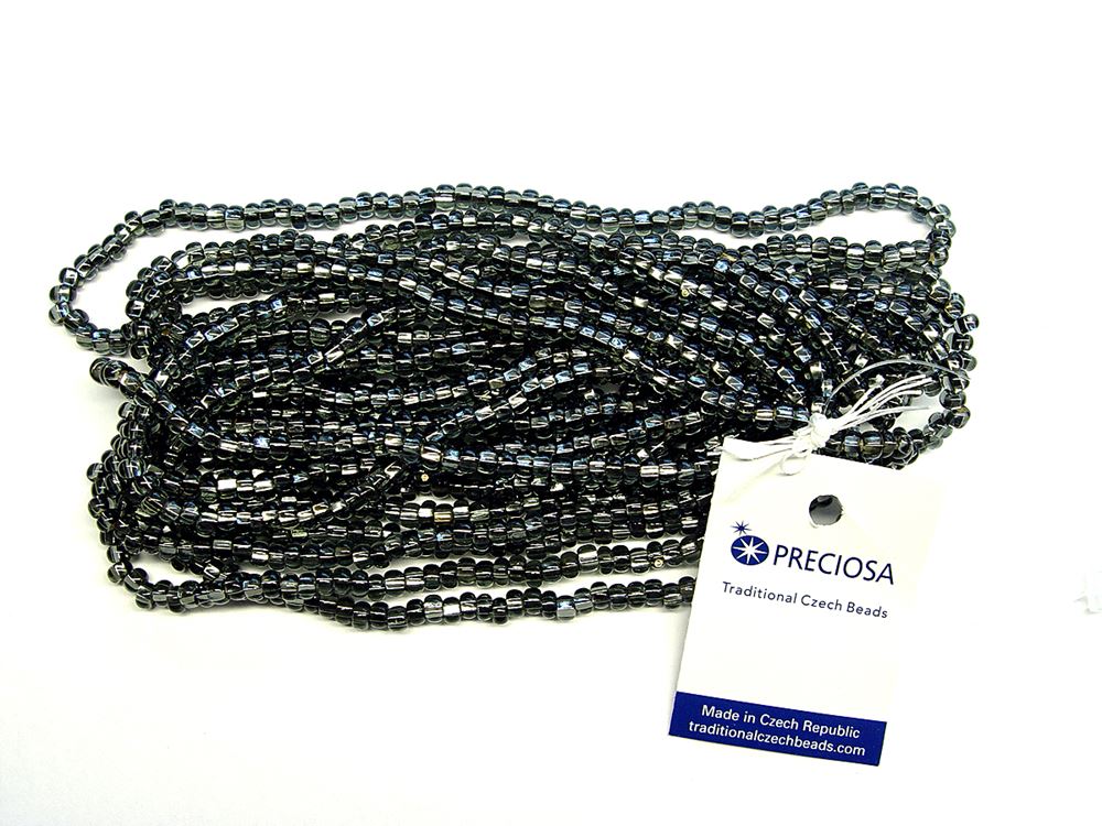 6/0 Silver Lined Black Diamond Czech Glass Seed Beads