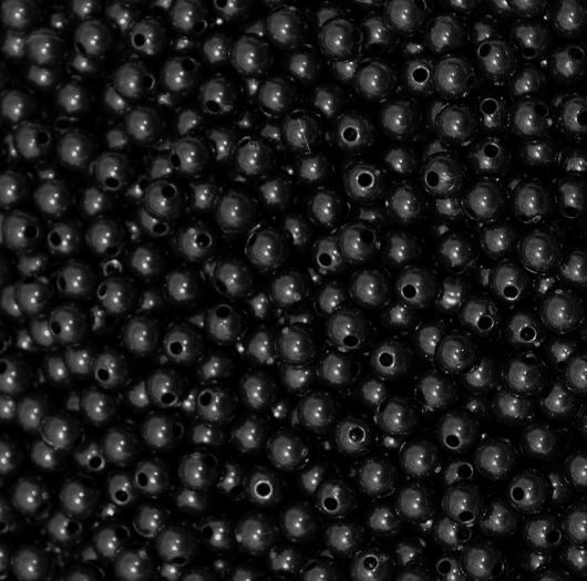 Black 6mm Round Plastic Beads