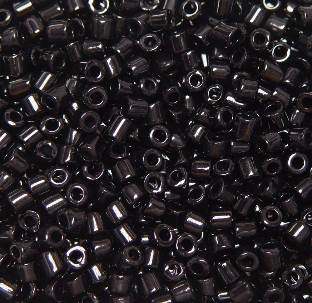 Black Czech Glass Tile Beads 250pc.