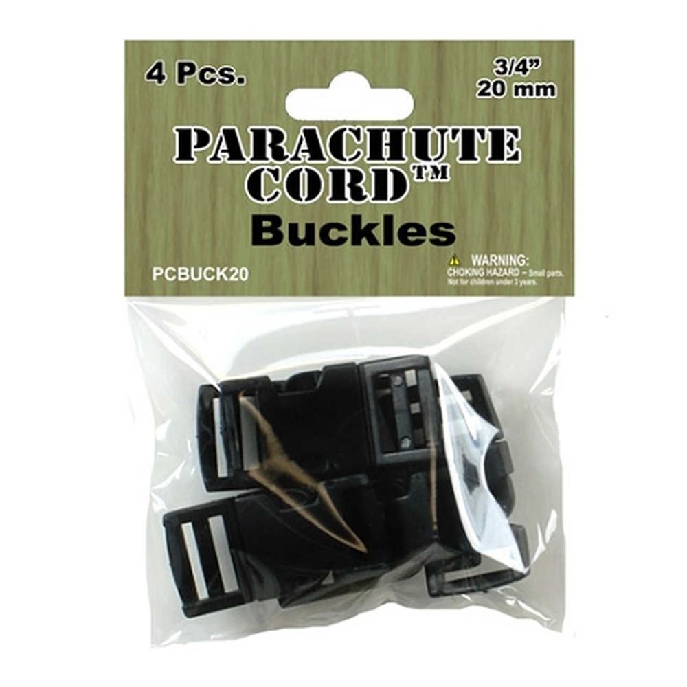 
                  
                    20mm (3/4 inch) Plastic Paracord Buckles Black 4pc
                  
                