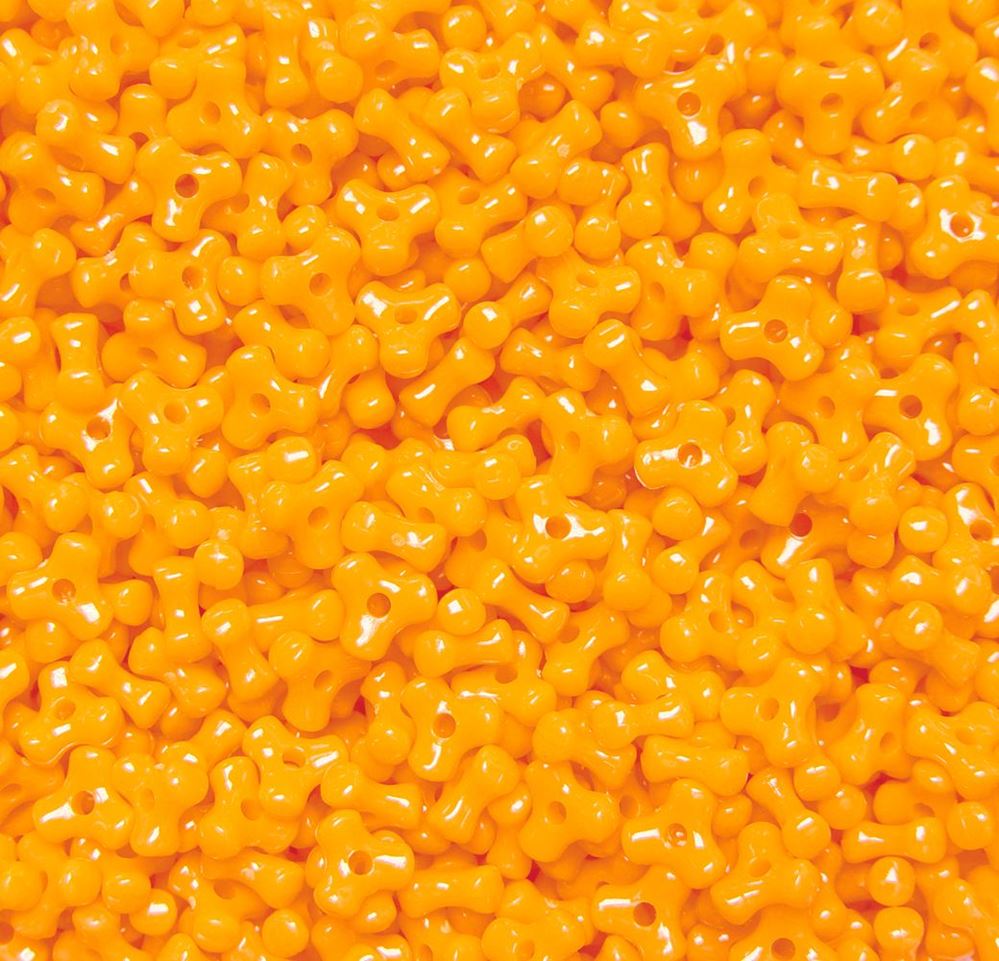 Tri Orange Color Opaque Bright Orange Tri Beads 500pc