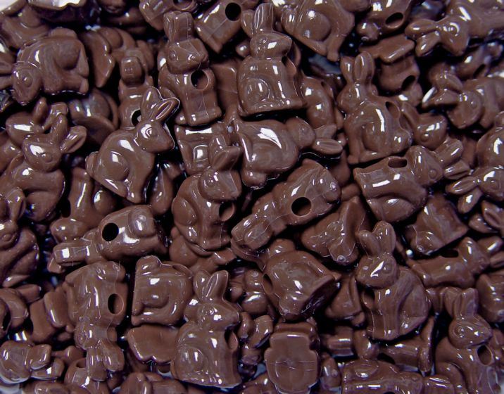 Easter Bunny Beads Opaque Brown