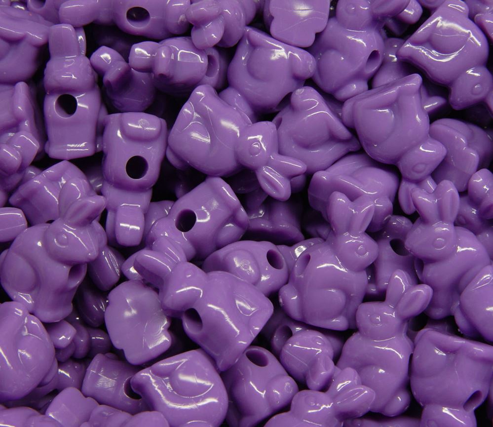 Easter Bunny Beads Opaque Lilac