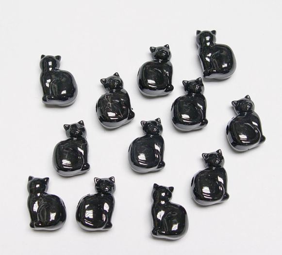 Black Cat Beads (24pc)