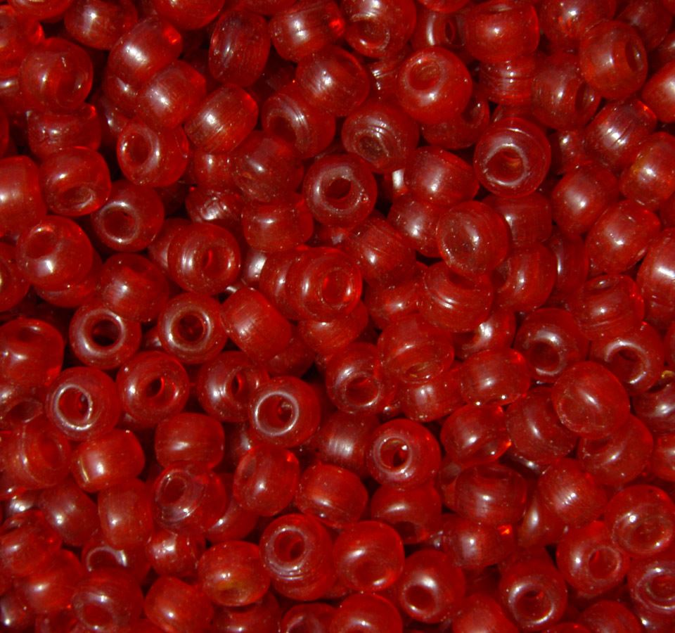 9mm Cherry Red India Glass Crow Beads 100pc