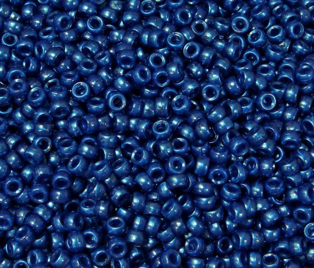 6.5x4mm Cobalt Luster Mini Pony Beads