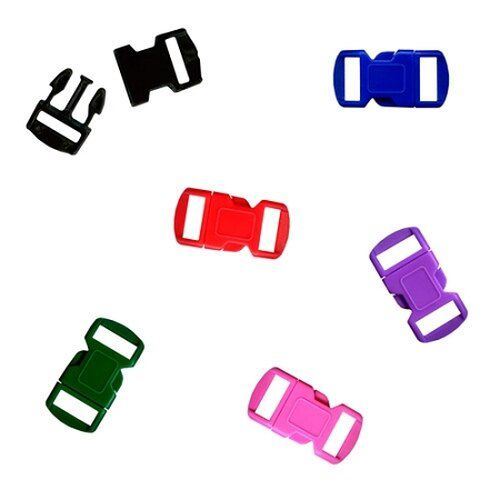 12mm (1/2 inch) Plastic Paracord Buckles Colors 6pc