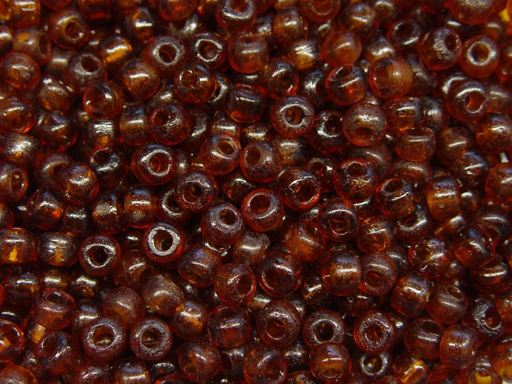 9mm Matte Dark Topaz India Glass Crow Beads 100pc