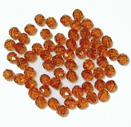 Transparent Topaz Dark 8mm Faceted Round Beads