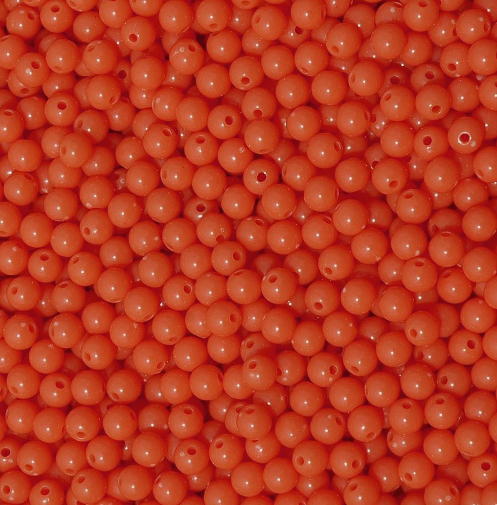 Orange Dark 6mm Round Plastic Beads