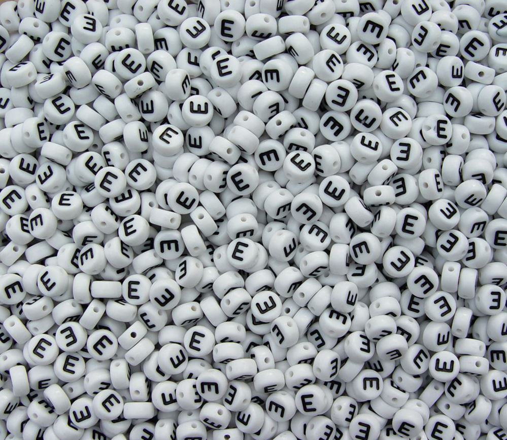 7mm Alphabet Disc Brite Beads - Letter 