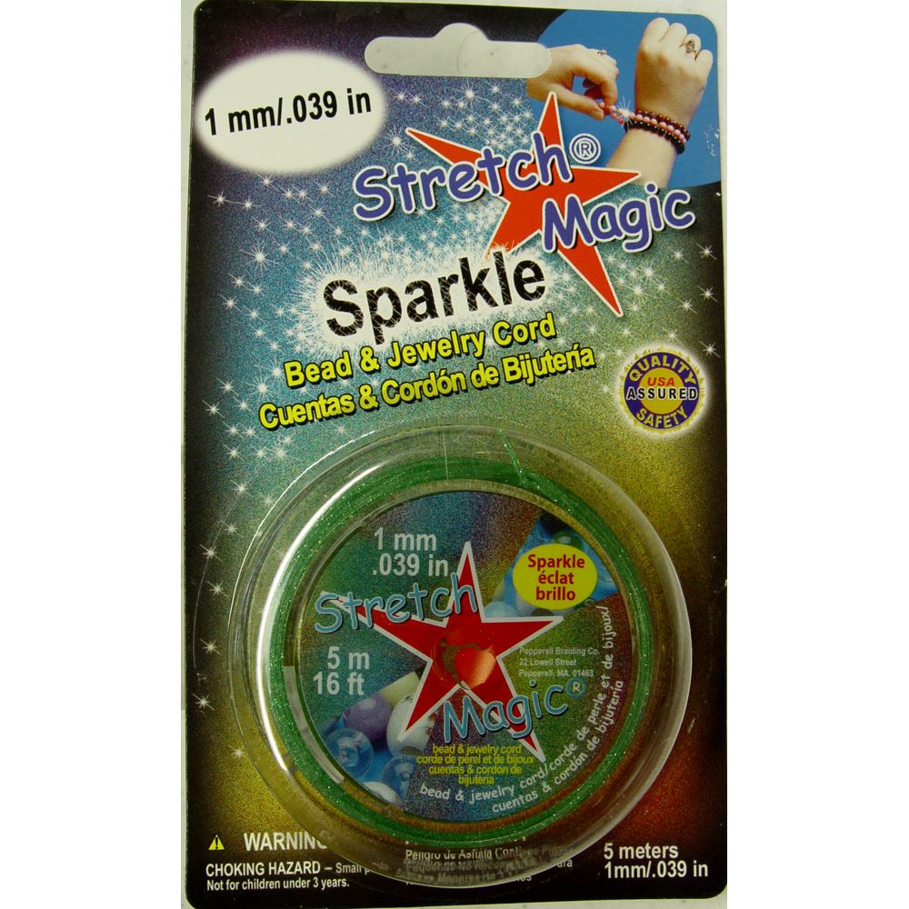 Stretch Magic Emerald Sparkle, 1mmx5M Spool