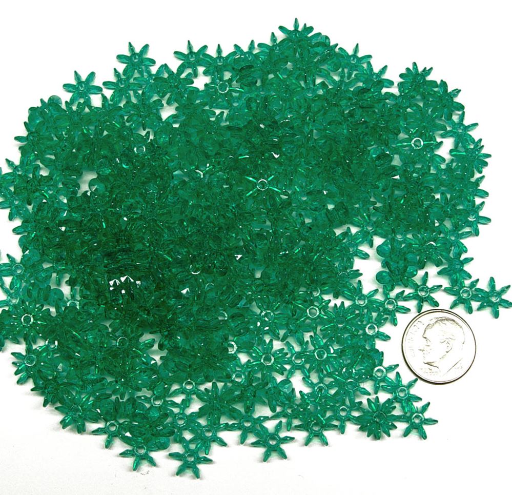 Emerald 10mm Starflake Sunburst Craft Beads 400pc