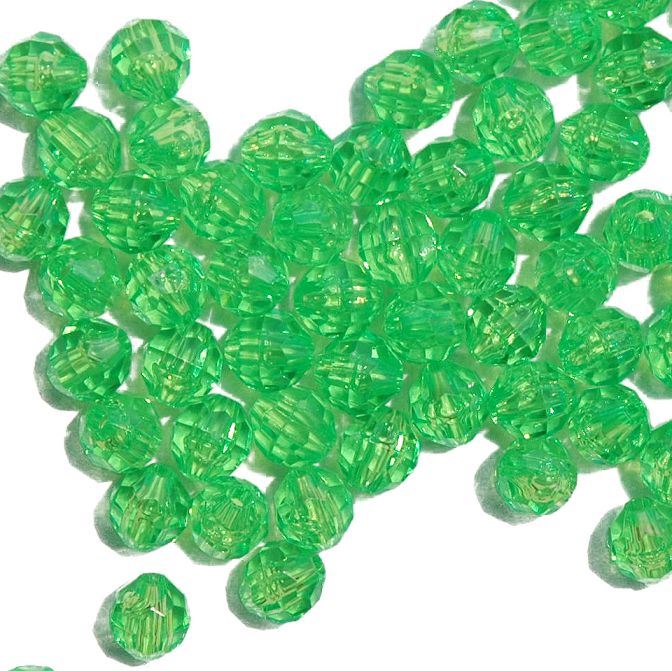 Transparent Lemon Lime 6mm Faceted Round Beads