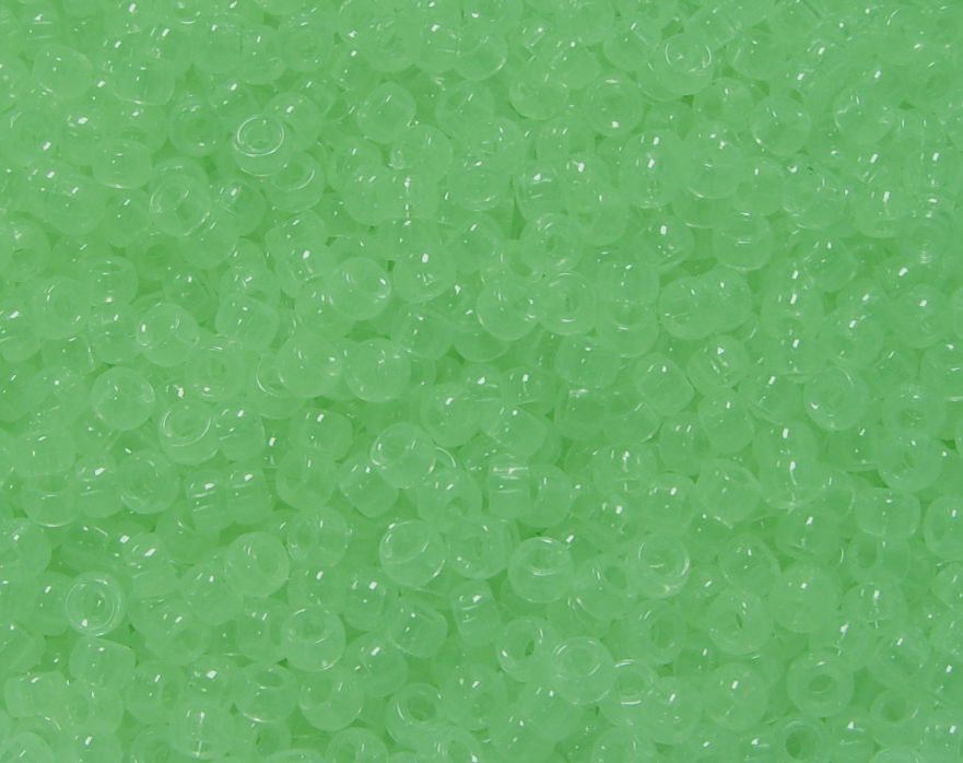 6.5x4mm Green Glow Mini Pony Beads