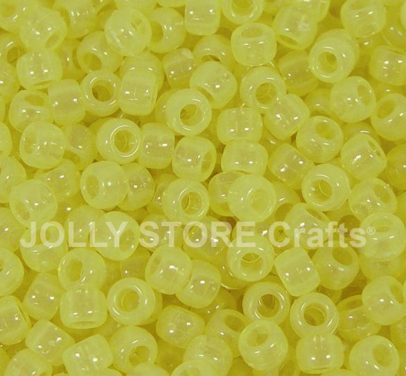 9x6mm Yellow Glow Pony Beads 500pc