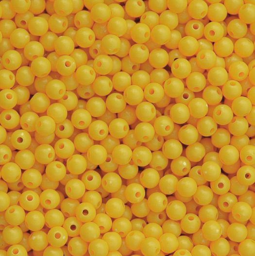 Golden Yellow 6mm Round Plastic Beads