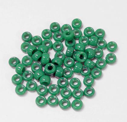 6.5x4mm Opaque Green Mini Pony Beads