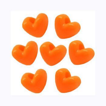 Neon Orange Heart Shaped Pony Beads