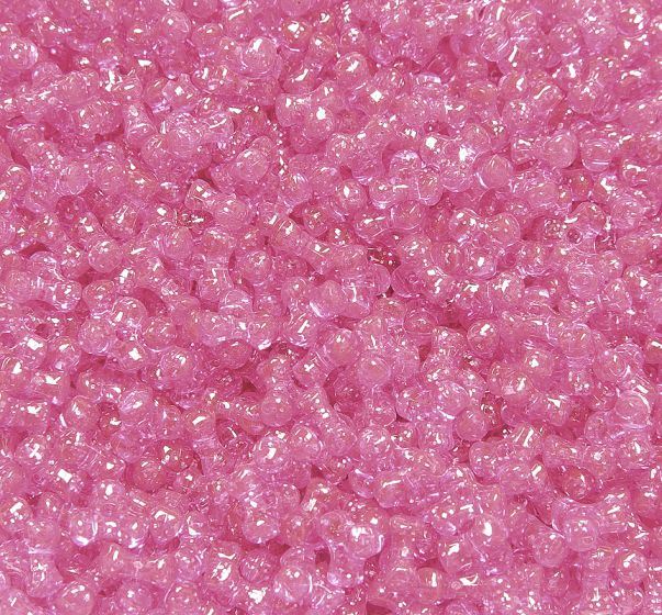 Hot Pink Silver Glitter Tri Beads 500pc