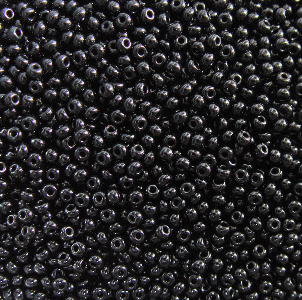 6/0 Opaque Jet Black Czech Glass Seed Beads 100gr