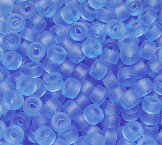 Matte Light Sapphire Czech Glass 9mm Pony Beads 100pc