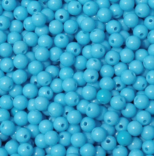 Turquoise Lighter 6mm Round Plastic Beads