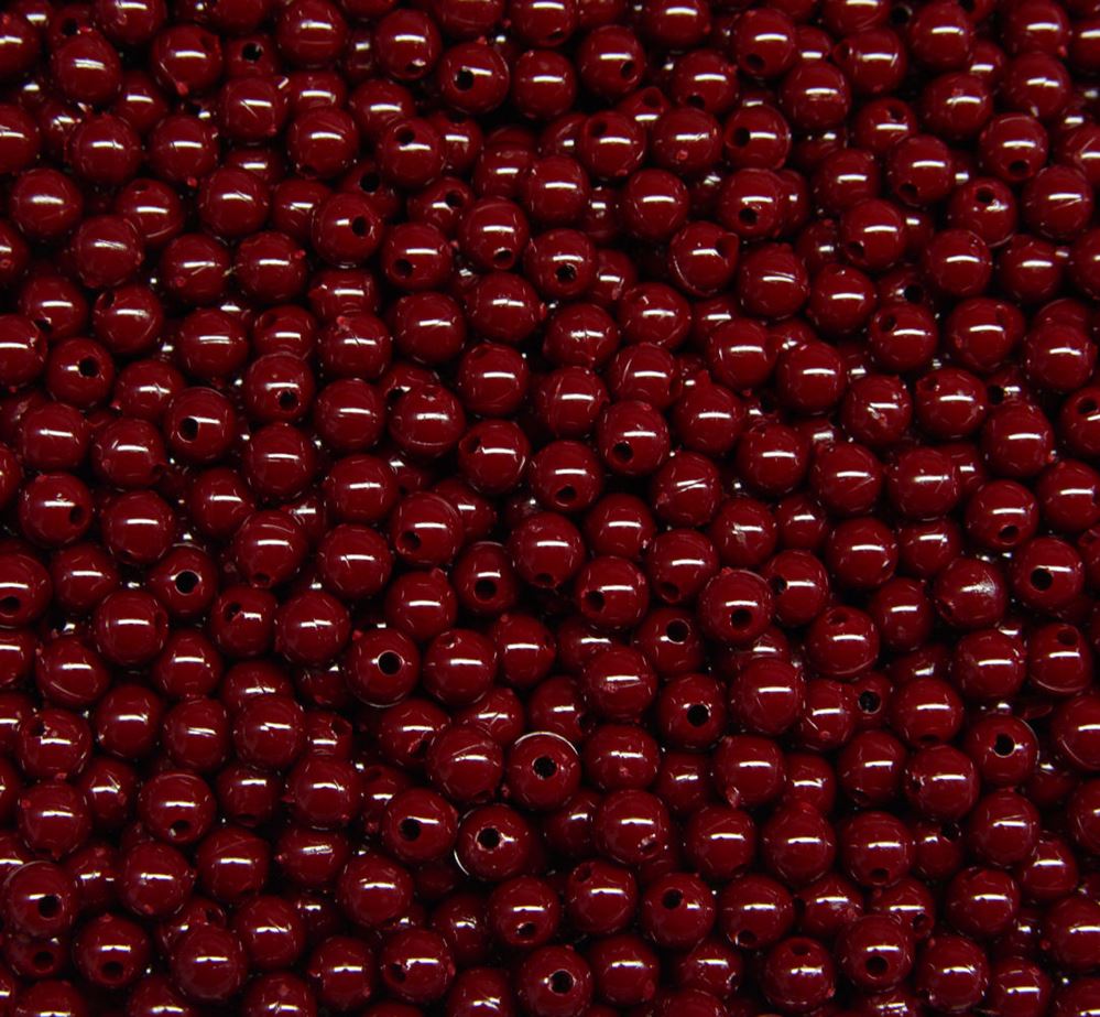 Maroon 6mm Round Plastic Beads USA